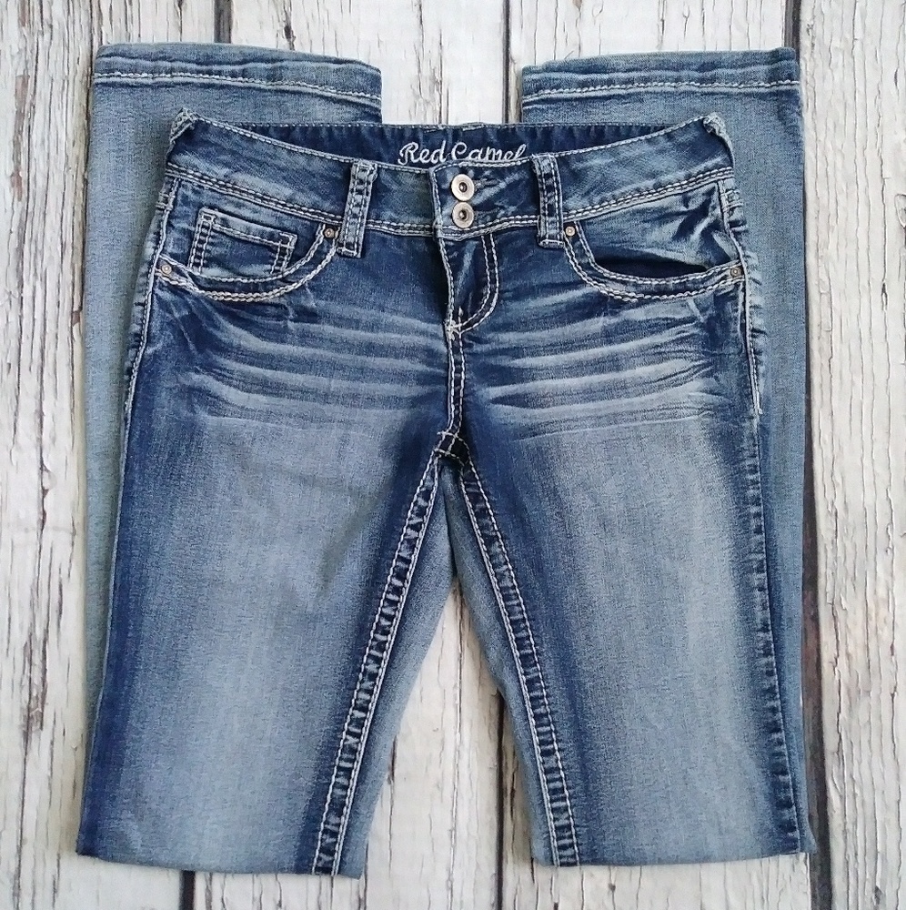 Red Camel Embellished Low Rise Bootcut Jeans Sz 5 - Picture 2 of 8
